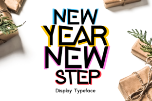 New Year New Step: A Cheerful Display Font for Festive Branding